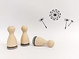 Ministempelset Pusteblume | 3 Stempel mit 12mm Durchmesser | Holzstempel Frühling/Ostern