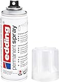 edding 5200 Permanent Spray Klarlack - transparent seidenmatt - 200 ml - Acryllack für ein seidenmattes Finish - zum Fixieren und Schützen der Lackierung - Klarlack Spray