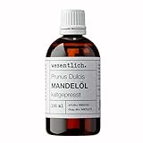 Mandelöl kaltgepresst 100ml - 100% reines Mandelöl (Prunus Dulcis) von wesentlich. - feines Öl zur Pflege von Haut und Haar - perfektes Massageöl