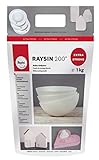 RAYHER HOBBY Rayher 3699000 Raysin 200 Gießpulver 1kg, Gießmasse weiß, Reliefgießpulver, lufthärtend und geruchslos, 1 Kg