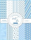 Motivpapier Bright Blue | 20 hochwertige Designs | beidseitig bedruckt | 21,59 x 27,94 cm – ca. DIN A4 |: Hellblaues Musterpapier zum Basteln und ... Tagebücher, Decoupage, Collagen oder Origami.