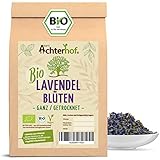 Lavendelblüten Bio getrocknet 100g | getrockneter Lavendel aus Frankreich | Bio-Lavendel-Tee | 100% natürlich - Lebensmittelqualität | aus kontrolliert biologischen Anbau | vom Achterhof