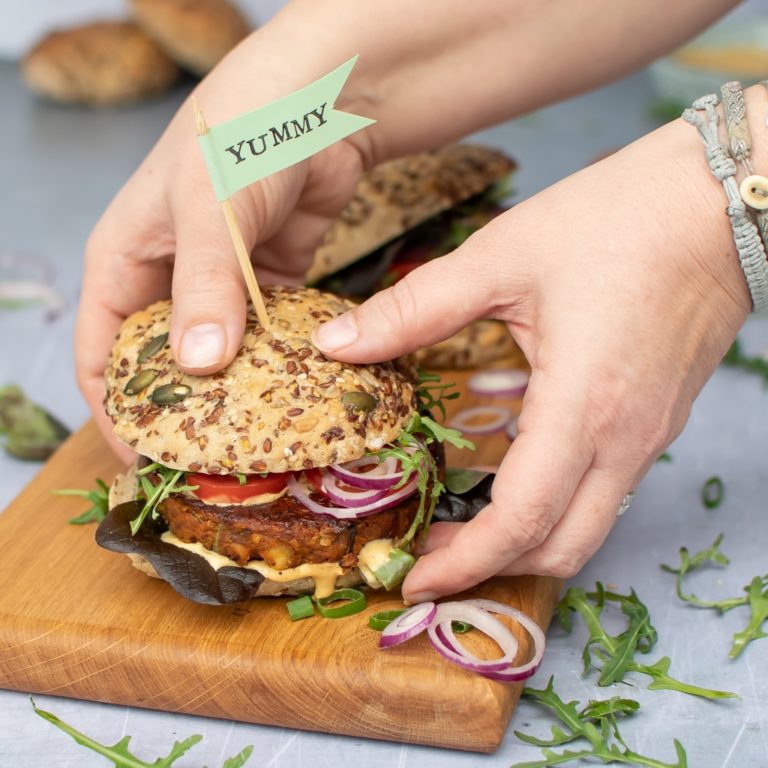 veganer Burger mit Bohnen Rezept Smillas Wohngefühl